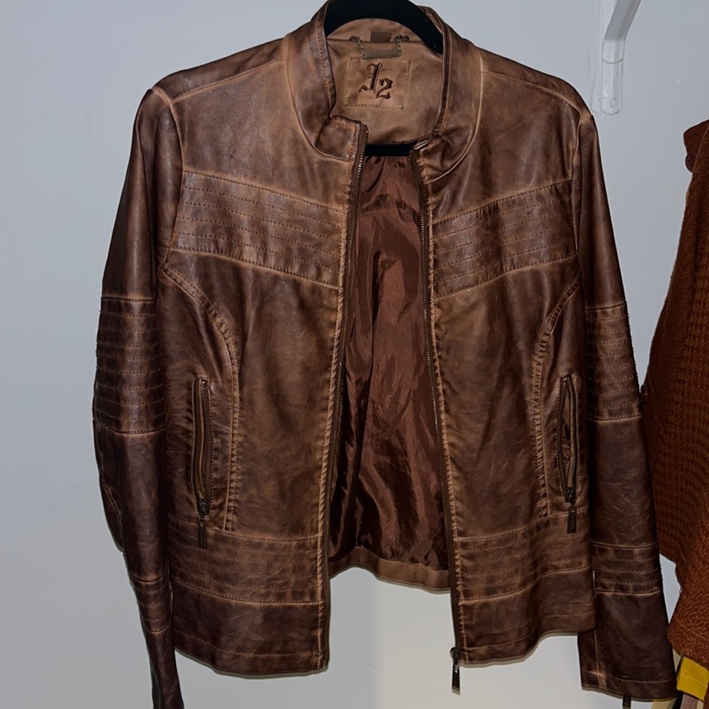 Brown leather jacket